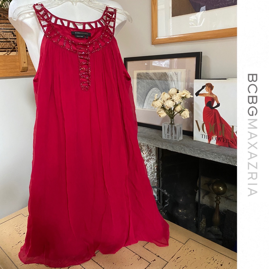 Bcbg Max Azria Red Cocktail Dress